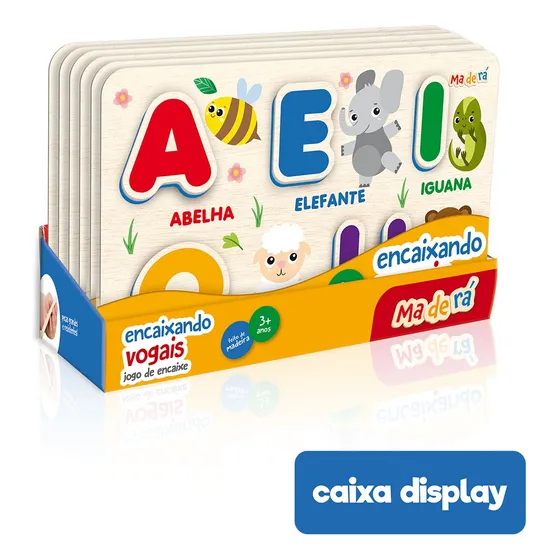 Toyster - Encaixando Vogais - Jogo de Encaixe - Maderá