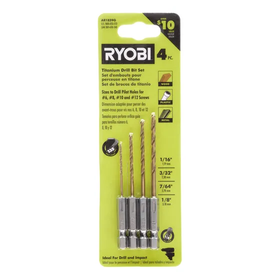 Juego De Mechas Titanium Cuadrante Hexagonal Ryobi 4pzas