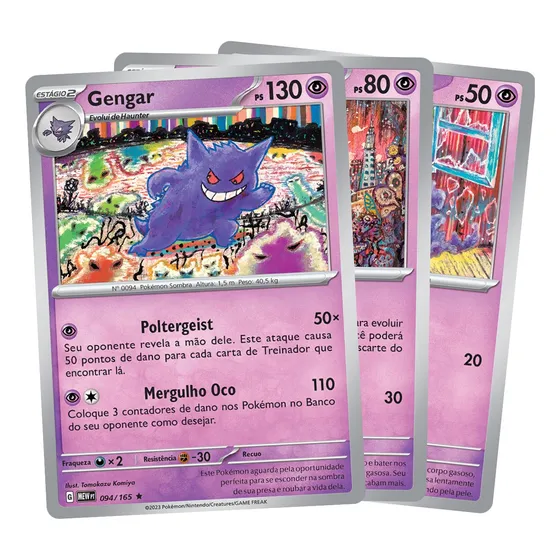 Carta Pokémon Gengar, Haunter E Gastly Coleção Especial