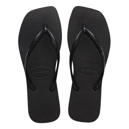 Chinelo Havaianas Square Slim Pop Quadrada Feminino Logo Preto 37-38