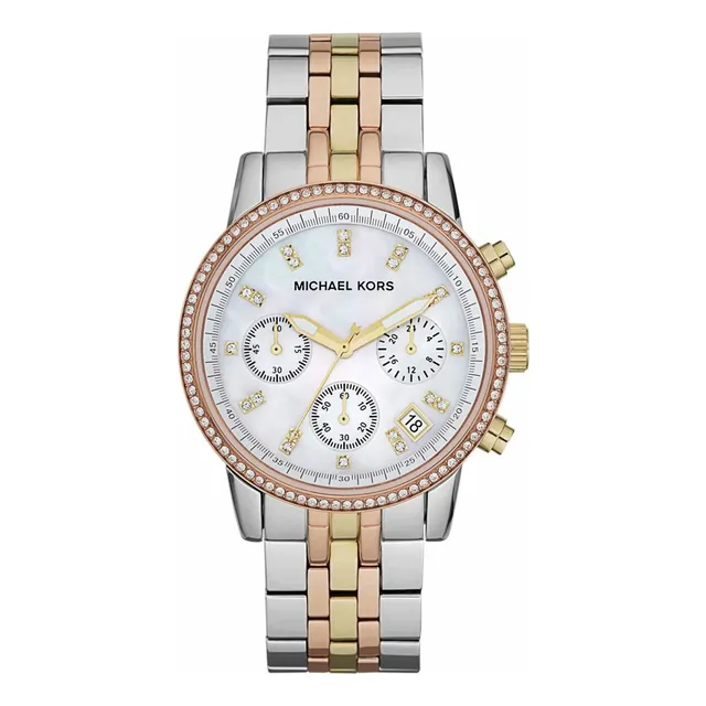 Reloj Michael Kors Mujer Acero Tricolor Con Incrustaciones