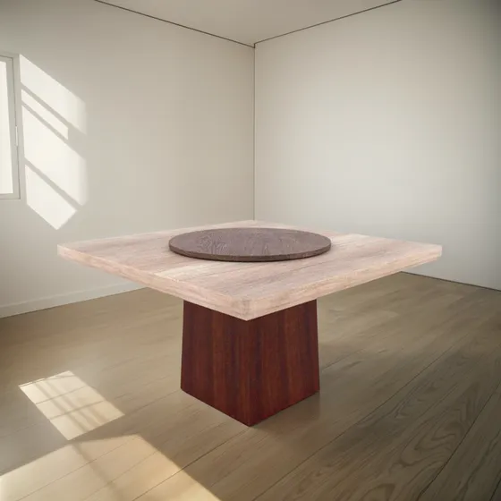 Mesa Quadrada 8 Lugares 137x137cm Mdf Com Barrique