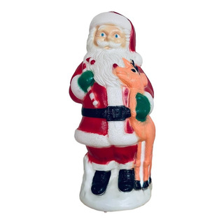 Santa Claus C/venado Figura Navideña 75cm Machuka Con Luz Santa Claus C/venado Figura Navideña 75cm Machuka Con Luz