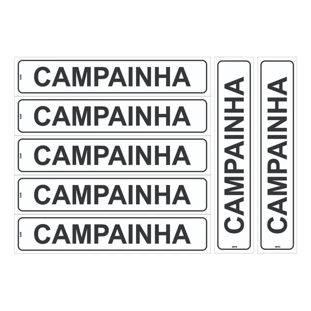 Kit C\7 Etiquetas Campainha Identificação Chamada Prédio Ps