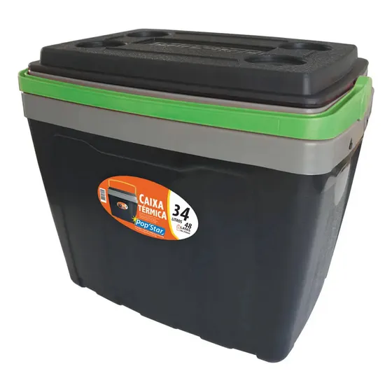 Caixa Térmica Cooler 34 Litros Tampa Com Porta Copo