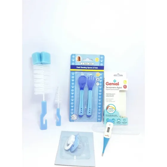 Kit Para Bebe Termómetro Tetero Limpiador Chupón