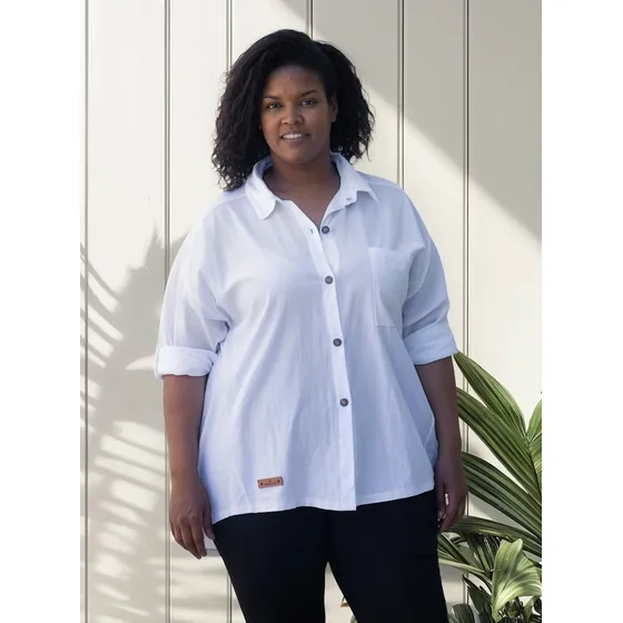 Camisa Tusor  Algodón La Italiana Mujer Talles Grandes 