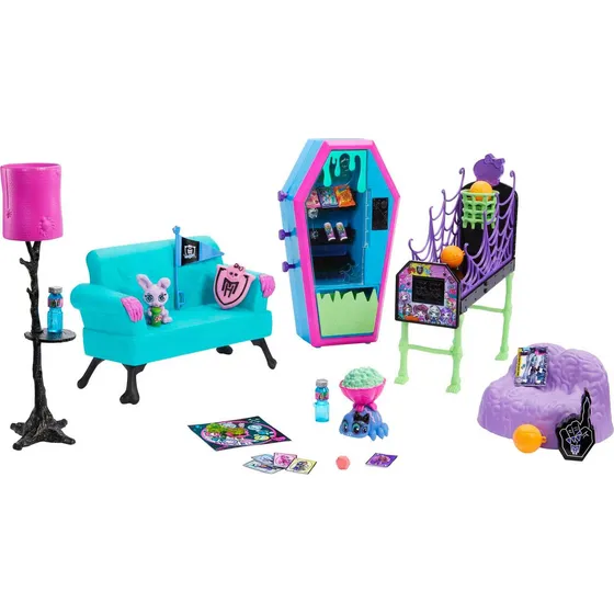 Sala De Estudiantes Playset Monster High Con Muebles, 2 Masc