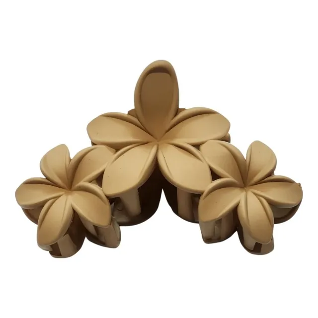 Ganchetas Para El Cabello Floreadas Tonos Marron