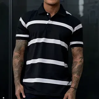 Camisaria Colombo Camiseta Gola Polo Zek Masculina Listrada Slim C/ Elastano. Pre