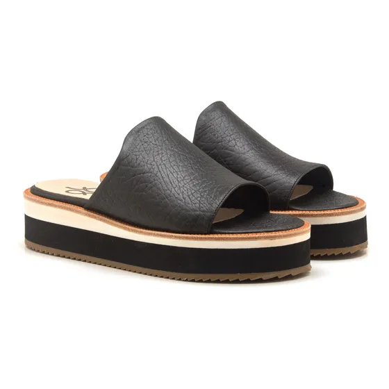 Sandalia Cuero Negro 3230 Mujer Gravagna