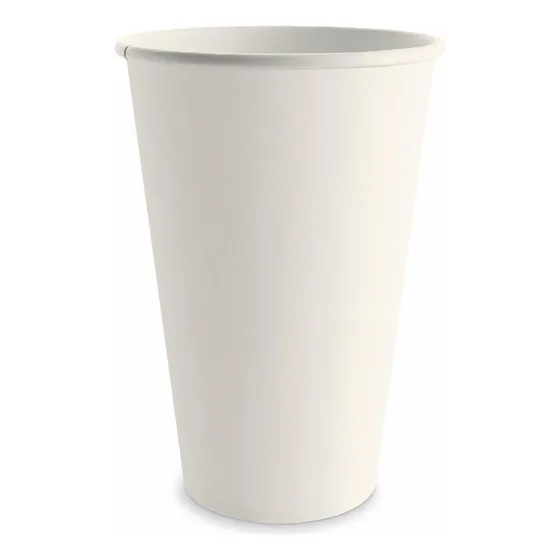 Vaso De Carton Para Café Encerado Biodegradable 16 Oz 50 Pz Color Blanco