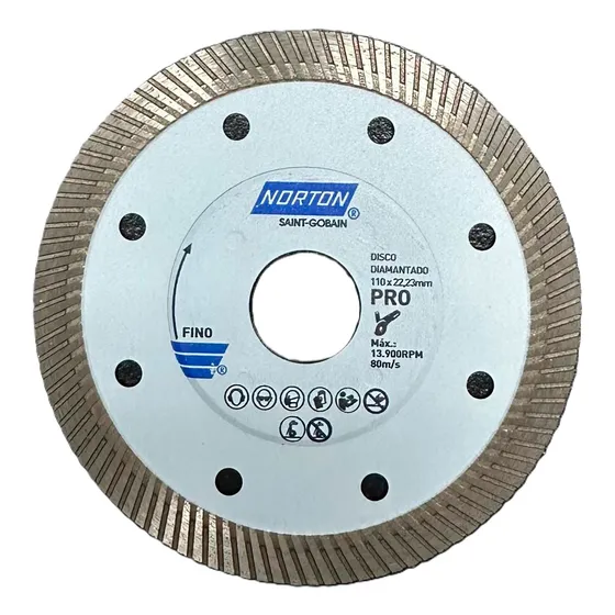 Disco Diamantado 110 Mm Turbo Fino Porcelanato Ceramica