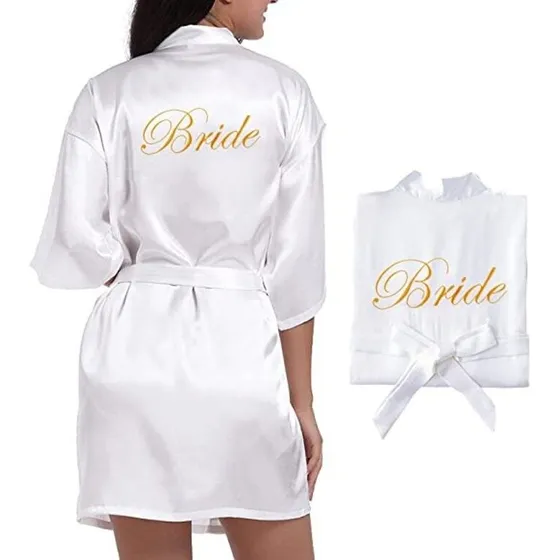 Bata Satén Bride , Novia, Casamiento