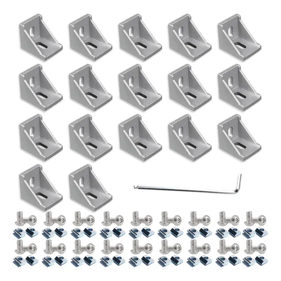 Serie Juego Silve Ranura Aluminio Conector Perfil Extrusion