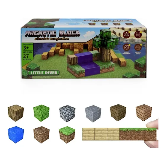 Bloques Magnéticos Minecraft Imán Cubos Pixel Piezas Juego