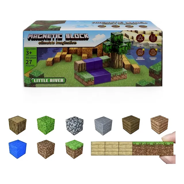 Bloques Magnéticos Minecraft Imán Cubos Pixel Piezas Juego
