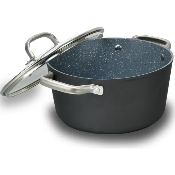 Easyware Cacerola Antiadherente Granito Suizo C/tapa 24cm Color Gris