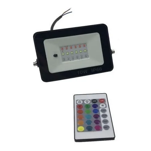 Faro Reflector Led 10w Rgb Multicolor Con Control Colores