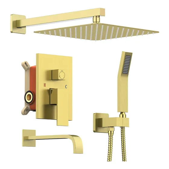 Kojox Sistema Ducha 12  Cabezal Lluvia Alta Presion Mano Kit