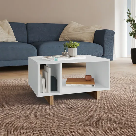 Mesa Centro Ratona / Arrime - Living - Comedor Linea Nordica Color Blanco