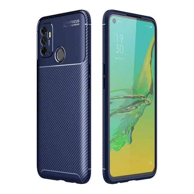 Funda Slim Tpu Acabado Tipo Fibra De Carbono Para Oppo A53
