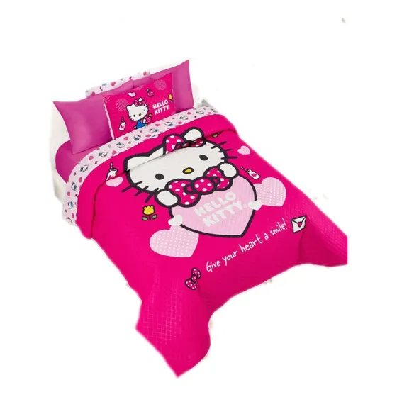 Set De Edredon De Hello Kitty Individual Con Fundas