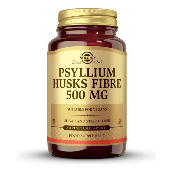 Suplemento De Fibra De Cáscaras De Psyllium Solgar 500 Mg 20