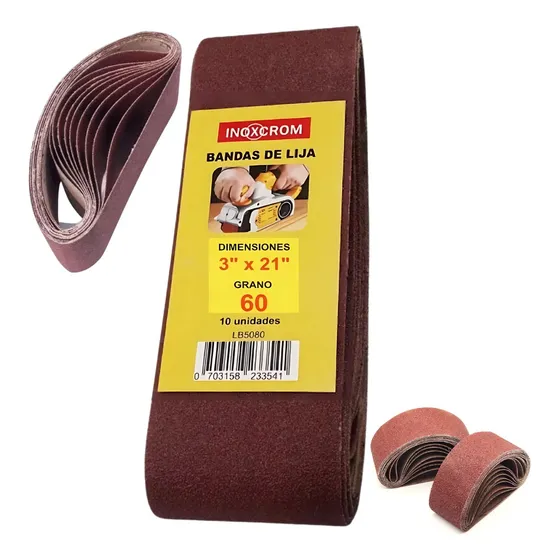 Lija De Banda 3 PuLG X 21 PuLG - 10 Unidades Inoxcrom
