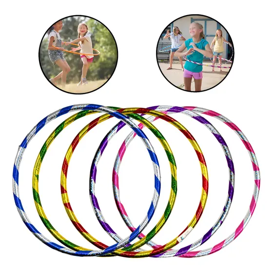 Pack de 5 Aros de Gimnasia Hula Hula para Niños, 50 cm, Multicolor