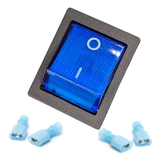 Boton On Off 220v 30a Balancin Rocker Switch Terminales Azul