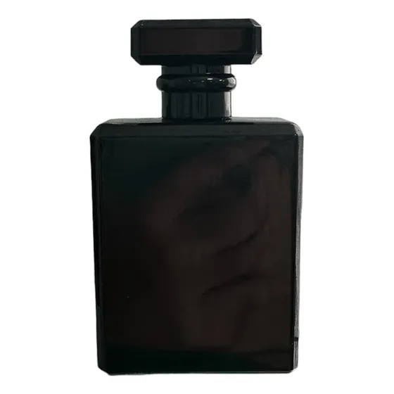 Frasco Vidrio Perfume Plano Negro Tapa A Presión 100ml (x10)