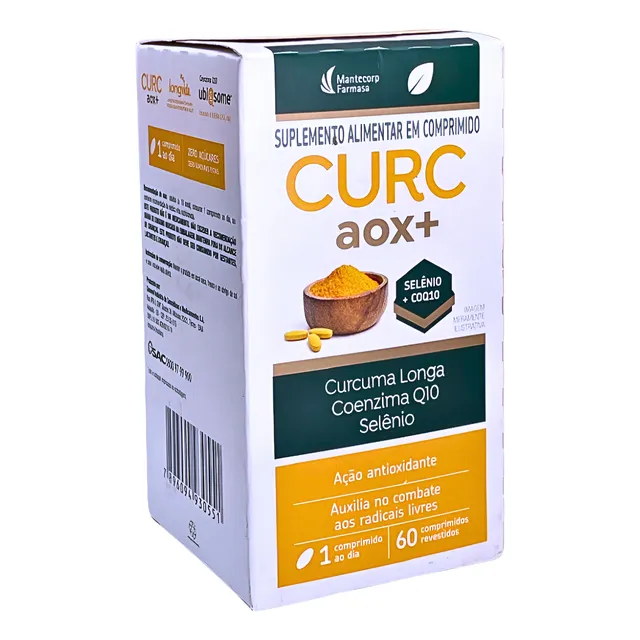 Curc Aox+ 60 Comprimidos Mantecorp Curcuma Q10 Selênio