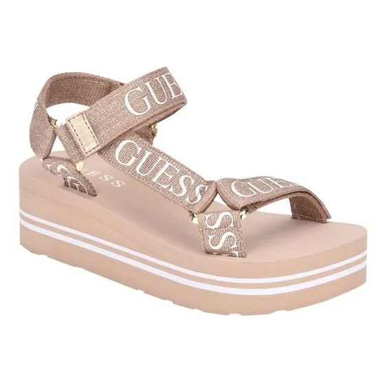 Sandalias Con Cuña Guess Avin Para Mujer, Oro Rosa, 6.5