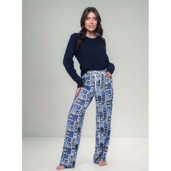 Pijama De Mujer Palmeras Marino Cocot Art. 7454