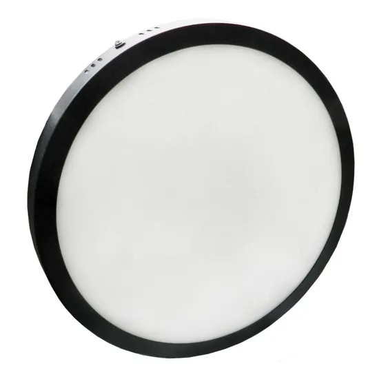 Panel Plafon Led 24w Redondo Aplicar Negro Macroled 3000k