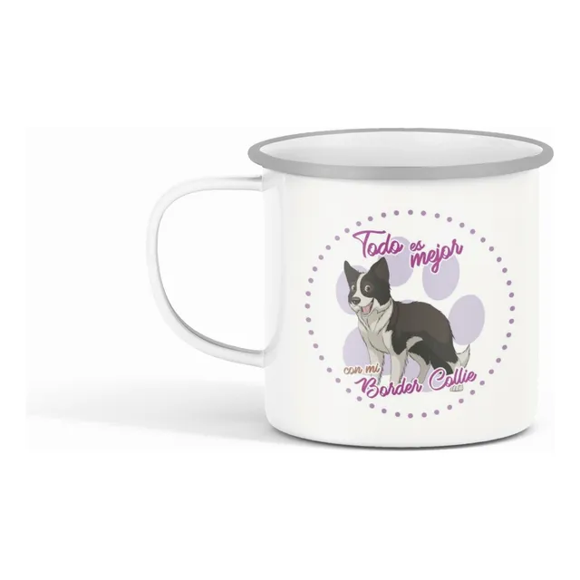 Taza Enlozada Border Collie - Inteligencia Y Lealtad.