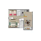 2 dormitorios  |  2 baños