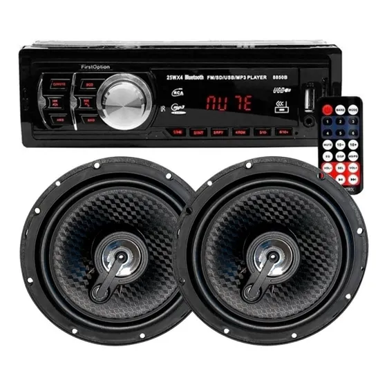 Mp3 Player + Falante 6 Polegada Som Automotivo Bluetooth Usb