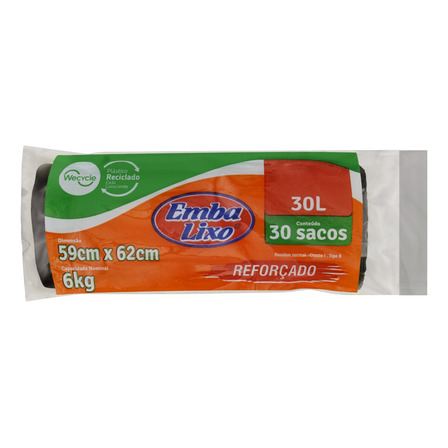 Saco Para Lixo 30 Litros 30 Unidades Embalixo Saco Para Lixo 30 Litros 30 Unidades Embalixo