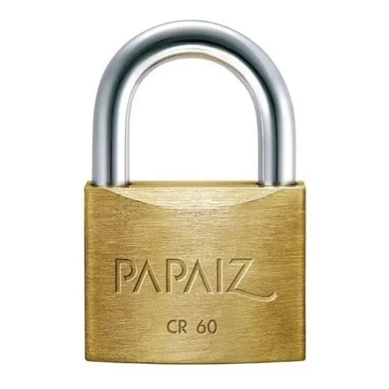 Cadeado Em Latão De Cr60 Com 2 Chaves Linha Clássica Papaiz Cor Dourado