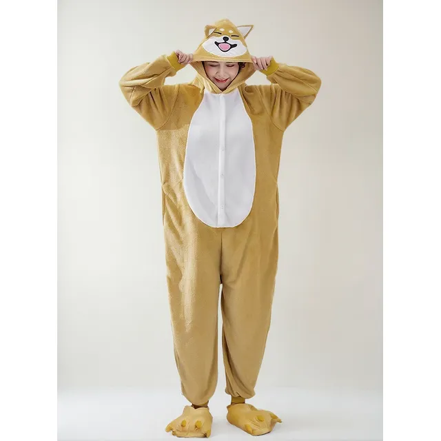 Pijama Niños Disfraz Con Capucha Y Botones Shiba Inu