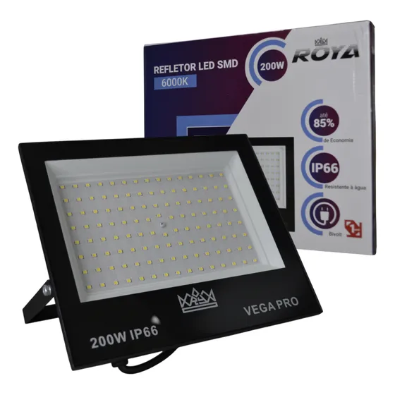 Refletor Led 200w Ip66 Holofote Luz Branco Frio Prova D Água