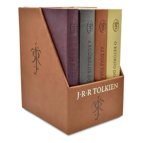 Box 4 Livros Senhor Dos Anéis + Hobbit de J. R. R. Tolkien editorial HarperCollins Português