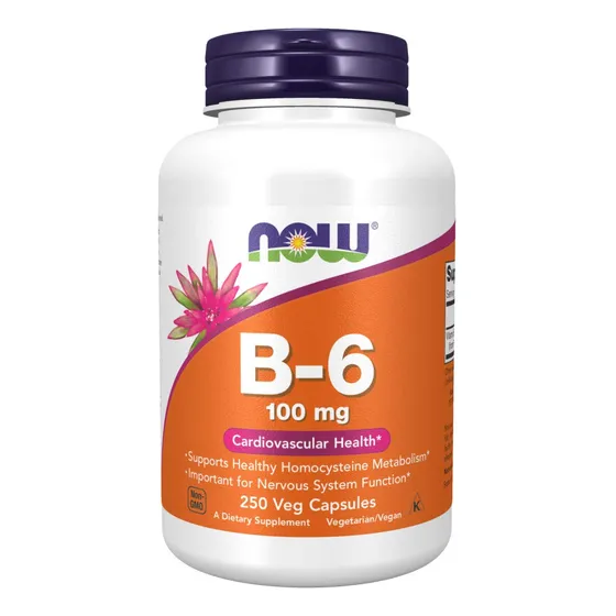 Suplemento Now De Vitamina B-6 (piridoxina Hcl) 100 Mg 250 C