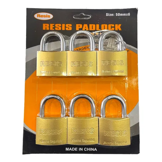 Set De 6 Candados De 50mm Igualados - Misma Llave Maestra