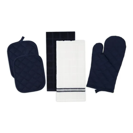 Set Guantes Y Toallas De Cocina 5 Piezas Importado Original