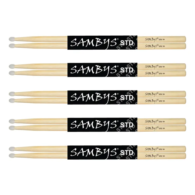 Pack X5 Pares Palillos Sambys Std 5a 5b Punta Nylon