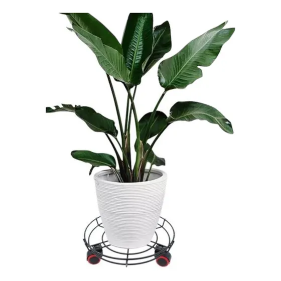 Base Metálica Soporte Multiuso Macetero Ruedas 34 Cm