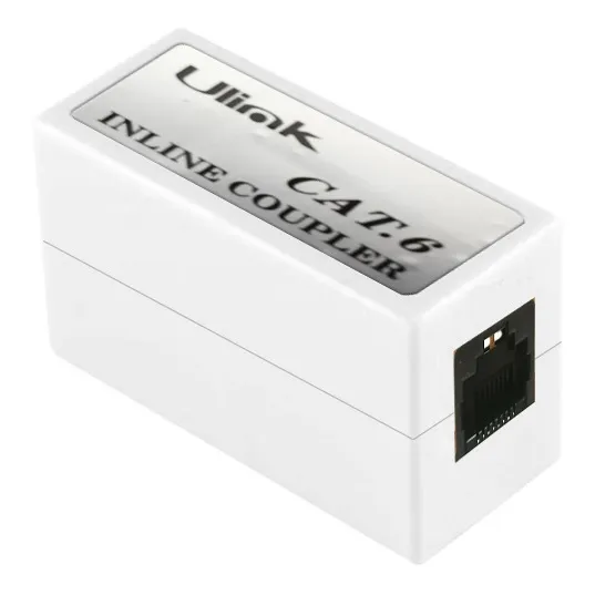 Copla Rj45 Cat 6 Extensión Cable Red Blanca Unir Cable Red
